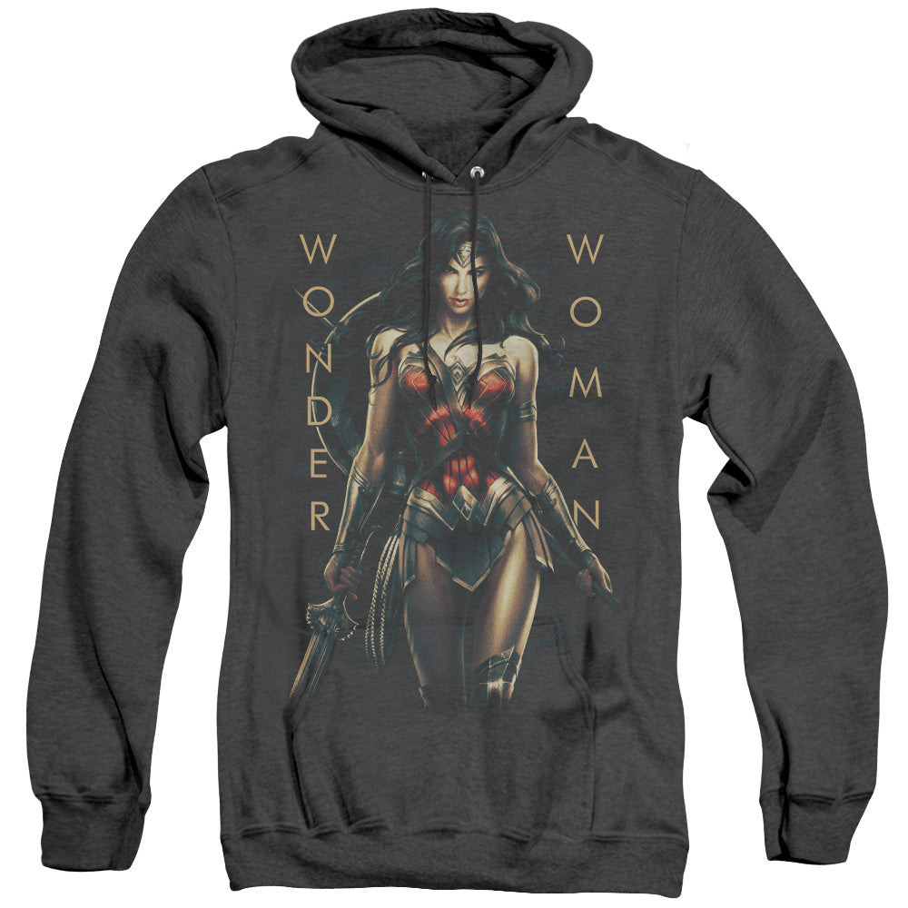 Wonder Woman Movie Armed And Dangerous Mens Heather Hoodie Black Officially Licensed