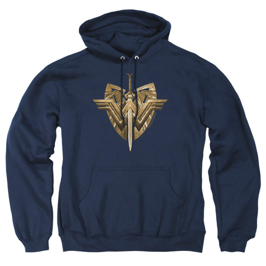 Wonder Woman Movie Sword Emblem Mens Hoodie Navy Officially Licensed