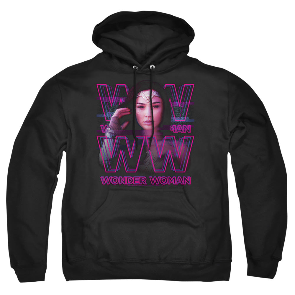 Wonder Woman 84 Vaporwave Wonder Woman Mens Hoodie Black Officially Licensed