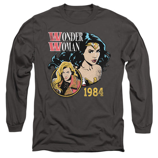 Wonder Woman 84 84 Retro Mens Long Sleeve Shirt Charcoal Officially Licensed