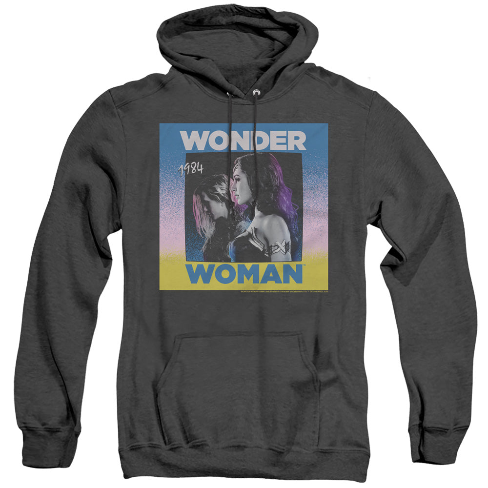 Wonder Woman 84 Wonder Duo Mens Heather Hoodie Black Officially Licensed