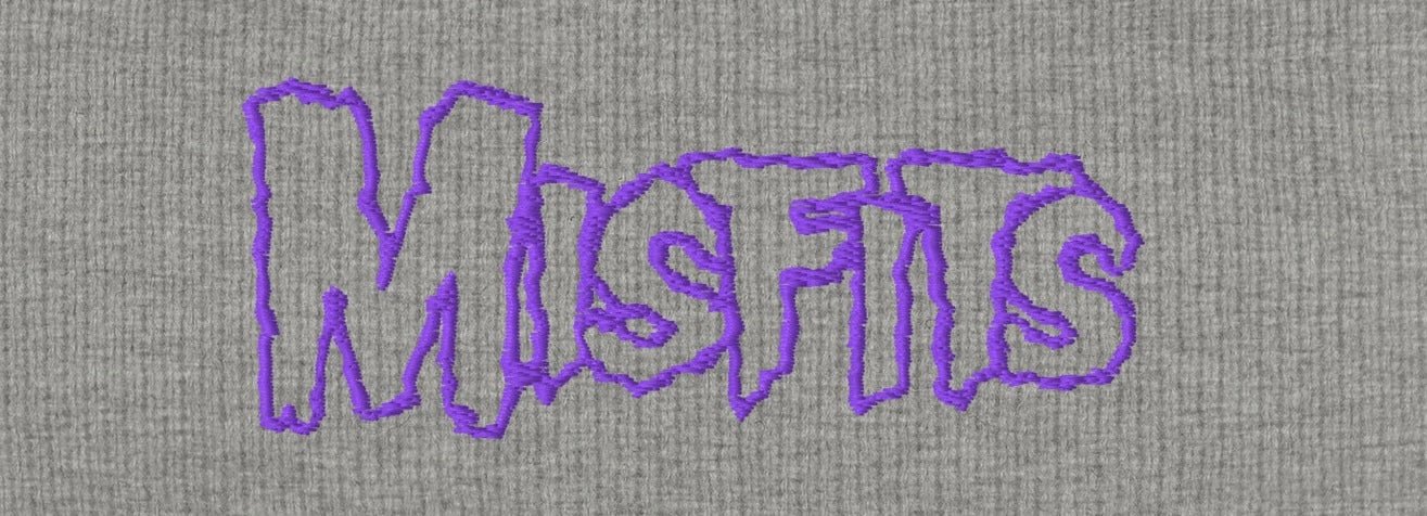 Misfits - Purple on Gray Cuffed HD Embroidered Beanie