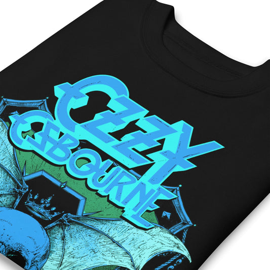 Ozzy Osbourne - Neon Blue Bat Jumbo Print Sweatshirt