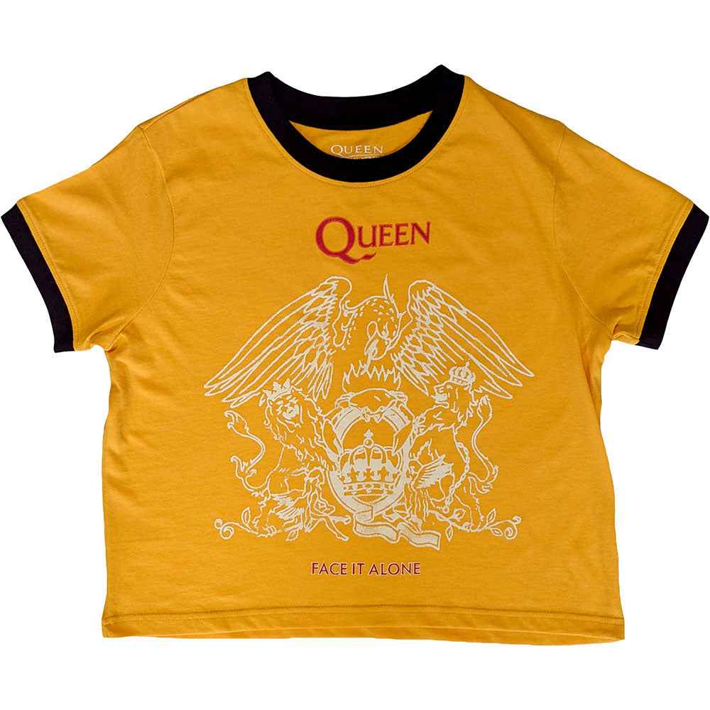 Queen Face It Alone Crest Short Sleeve Tee - Rock Band Apparel