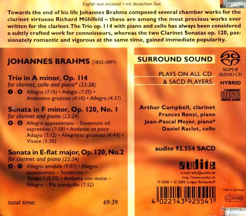 J. BRAHMS - Chamber Music with Clarinet [CD]