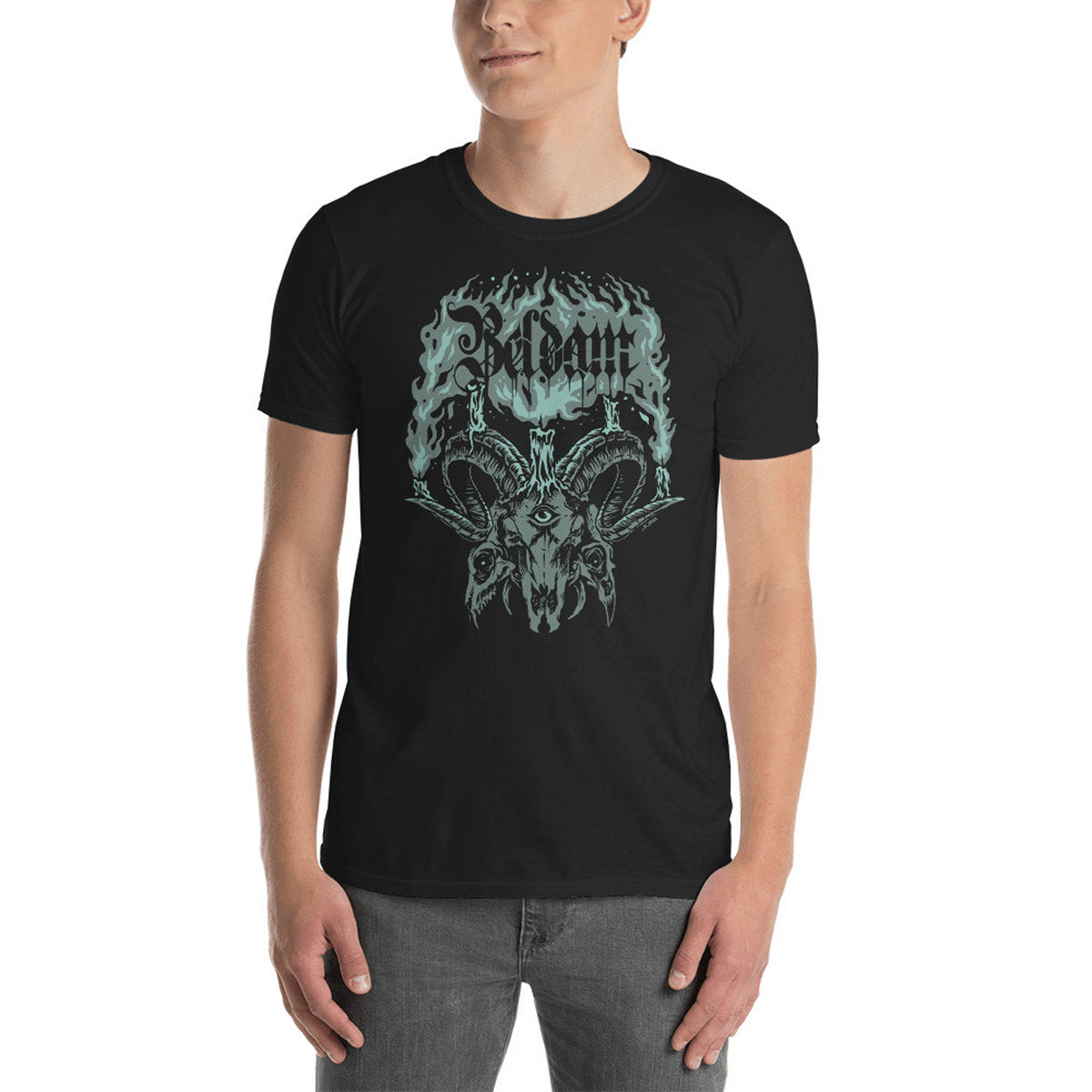 BELDAM - Altar Of The Three-Eyed Demon Goat (Blue/Green) T-Shirt