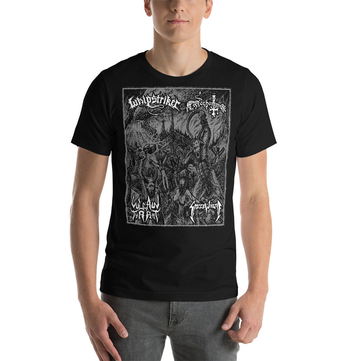 WHIPSTRIKER / TERRÖRHAMMER / VULCAN TYRANT / SPEEDWHORE - Split T-Shirt