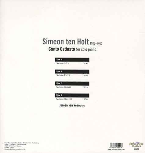 Ten Holt: Canto Ostinato for Solo Piano [LP]