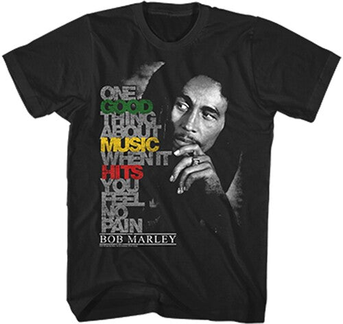 Bob Marley Good Music Hits Tshirt Sm Blk Bm1745s - Bob Marley Good Music Hits Tshirt Sm Blk Bm1745s - Apparel