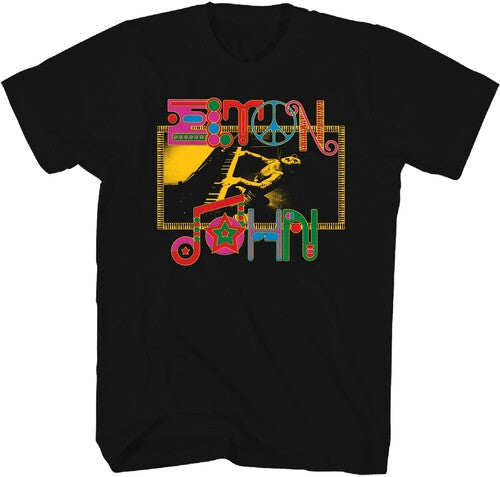 Elton John Ej Piano Photo Tshirt Sm Blk 17111156a1 - Elton John Ej Piano Photo Tshirt Sm Blk 17111156a1 - Apparel