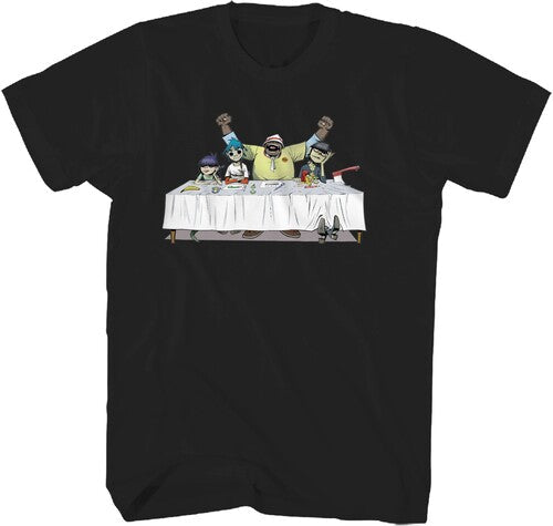 Gorillaz Dinner Table Tshirt 3xl Blk 24grz013a6 - Gorillaz Dinner Table Tshirt 3xl Blk 24grz013a6 - Apparel