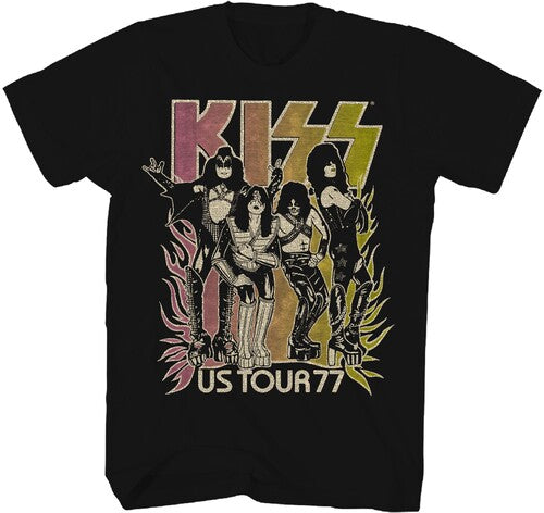 Kiss Us Tour 77 Gradient Tshirt Sm Blk 38101101a1 - Kiss Us Tour 77 Gradient Tshirt Sm Blk 38101101a1 - Apparel