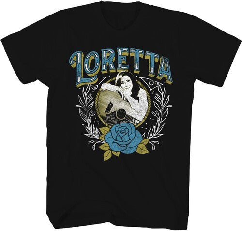 Loretta Lynn Photo Rose Tshirt 3xl Blk Ts0001lrla6 - Loretta Lynn Photo Rose Tshirt 3xl Blk Ts0001lrla6 - Apparel