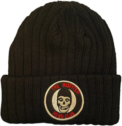 Misfits Logo Patch Beanie Osfa Black - Misfits Logo Patch Beanie Osfa Black - Apparel