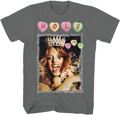 Hole Live Through This Tshirt Large Charcoal - Hole Live Through This Tshirt Large Charcoal - Apparel