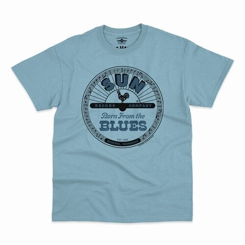 Sun Records Born Blues T-shirt Light Blue Large - Sun Records Born Blues T-shirt Light Blue Large - Apparel