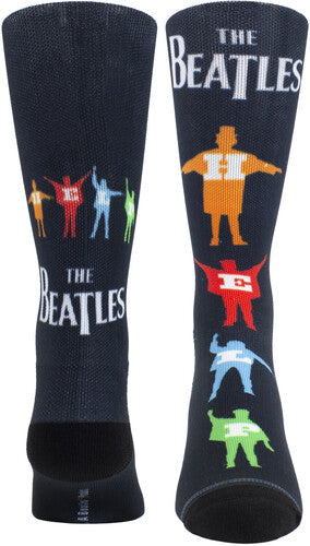 Perri's Beatles Help Silhouette Multicolor Socks - Perri's Beatles Help Silhouette Multicolor Socks - Apparel
