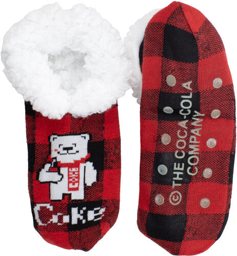 Perri's Coke Polar Bear Fuzzy Women's Grippers - Perri's Coke Polar Bear Fuzzy Women's Grippers - Apparel