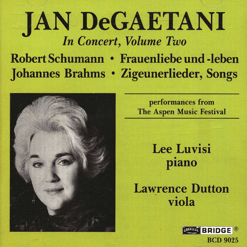 JAN DEGAETANI - Jan Degaetani in Concert 2 Music CD
