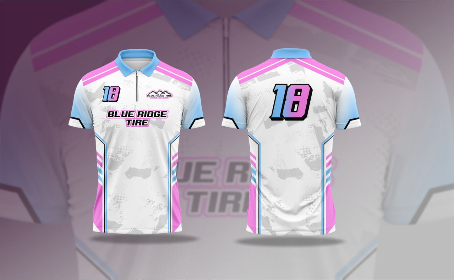 Custom Racing Crew Shirt Setup - Sublimated Crew Shirts