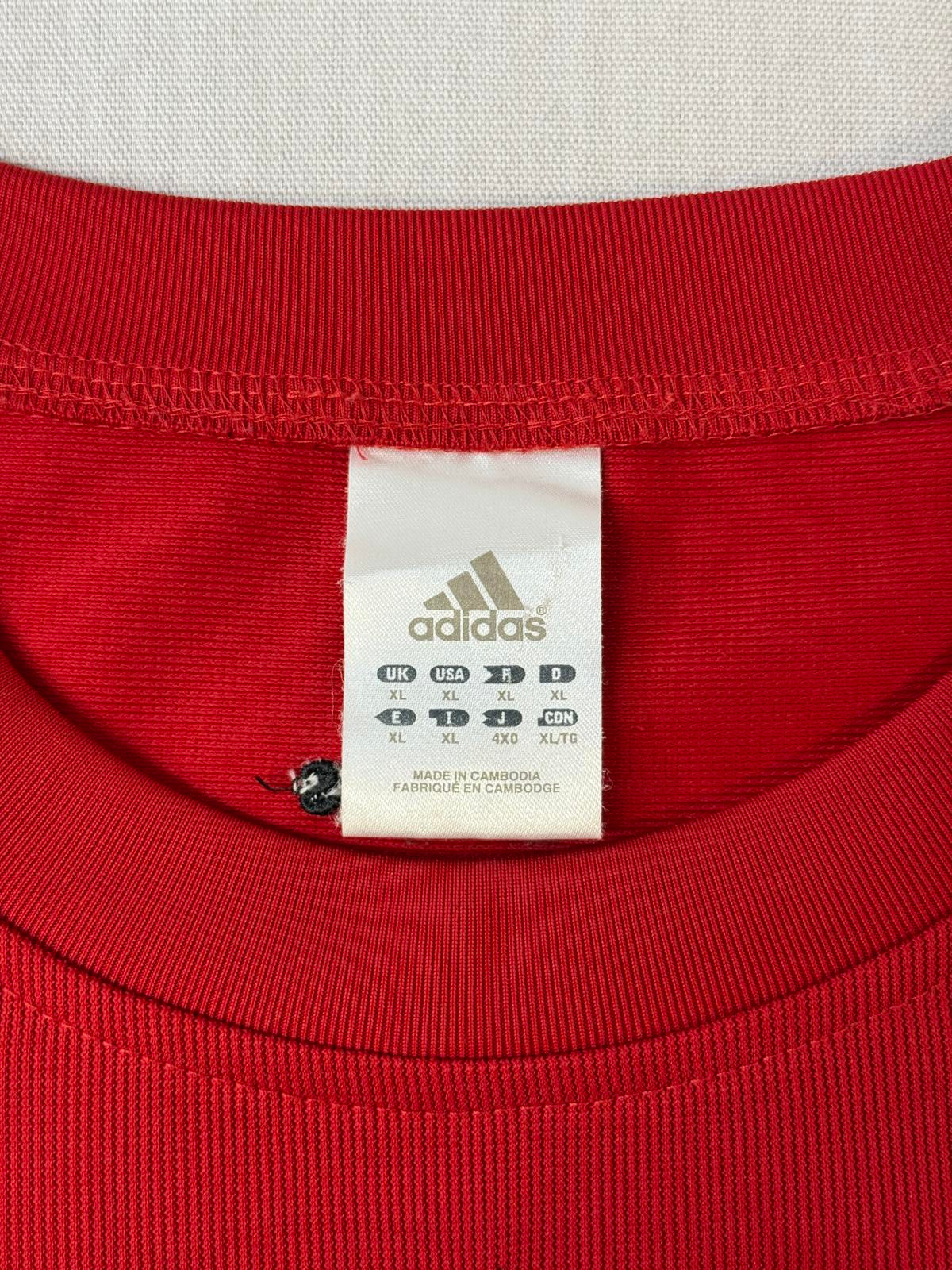 Adidas Soccer Jersey Red Thin 3 Stripes Center Hit XL
