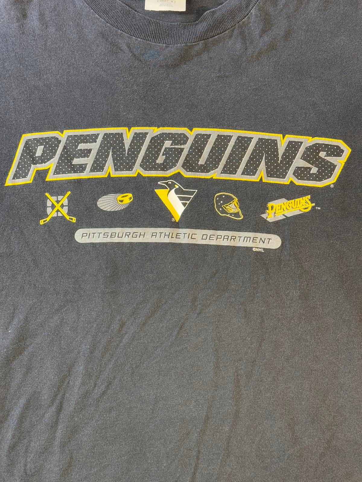 FADED Y2K Penguins NHL T-shirt Pittsburgh Athletic Dept -M