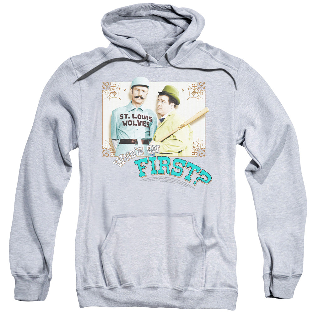 Abbott & Costello Whos On First Mens Hoodie Athletic Heather Officially Licensed