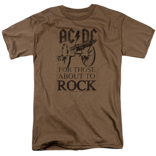 AC/DC For Those About To Rock Mens T Shirt Safari Green Officially Licensed
