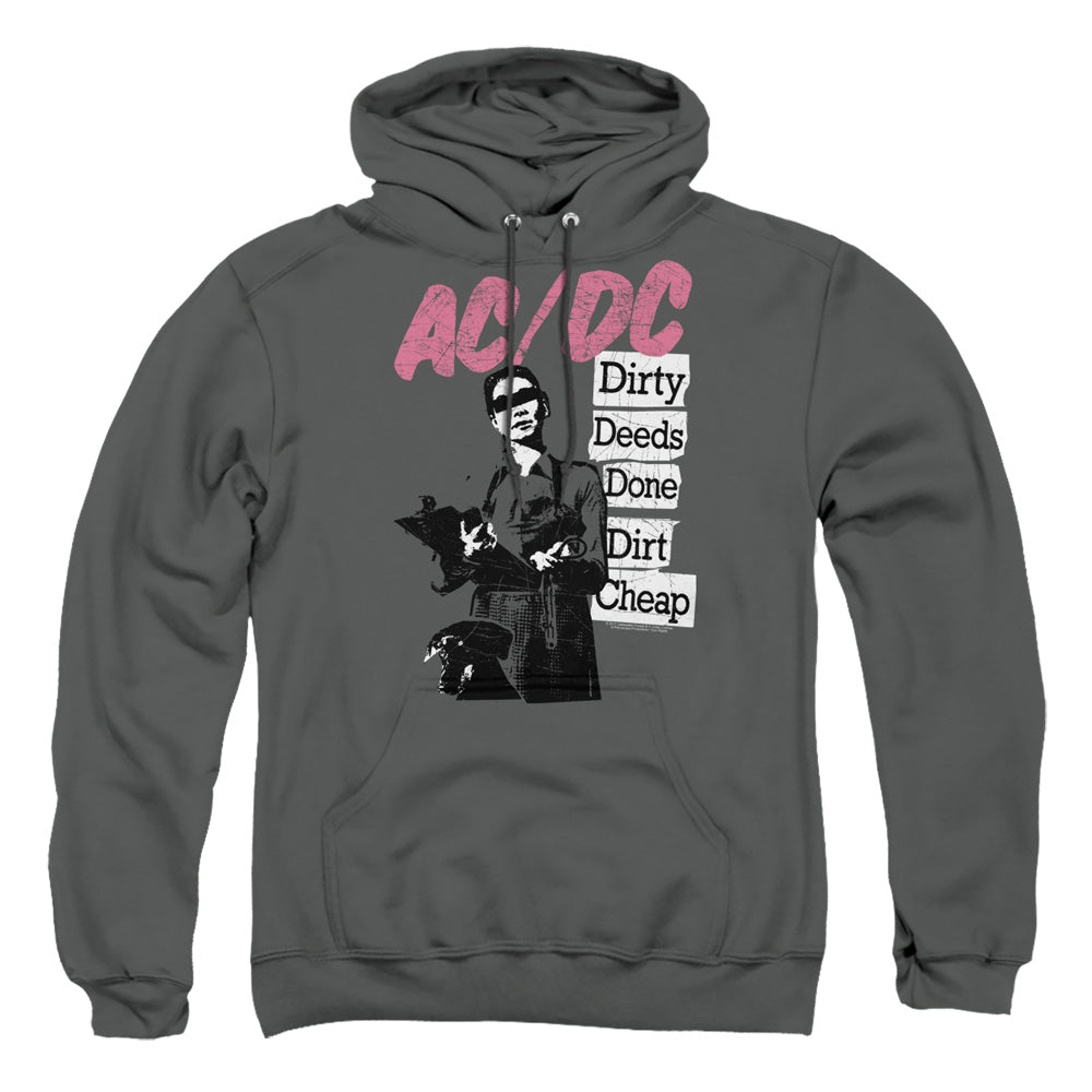 AC/DC Dirty Deeds Mens Hoodie Charcoal Officially Licensed