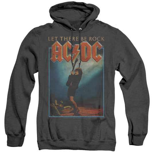 AC/DC Let There Be Rock Mens Heather Hoodie Black Officially Licensed