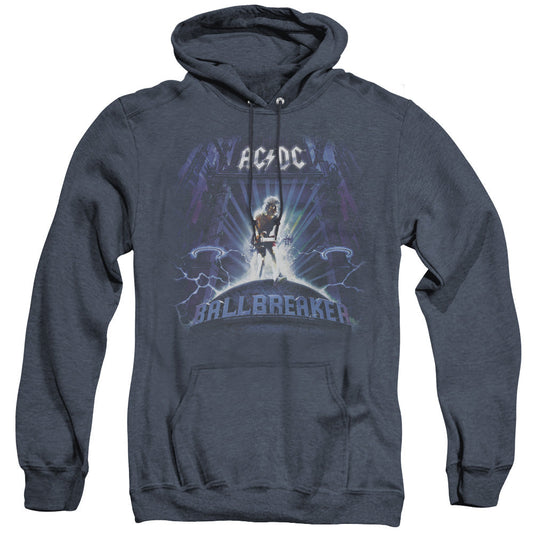 AC/DC Ballbreaker Mens Heather Hoodie Navy Officially Licensed