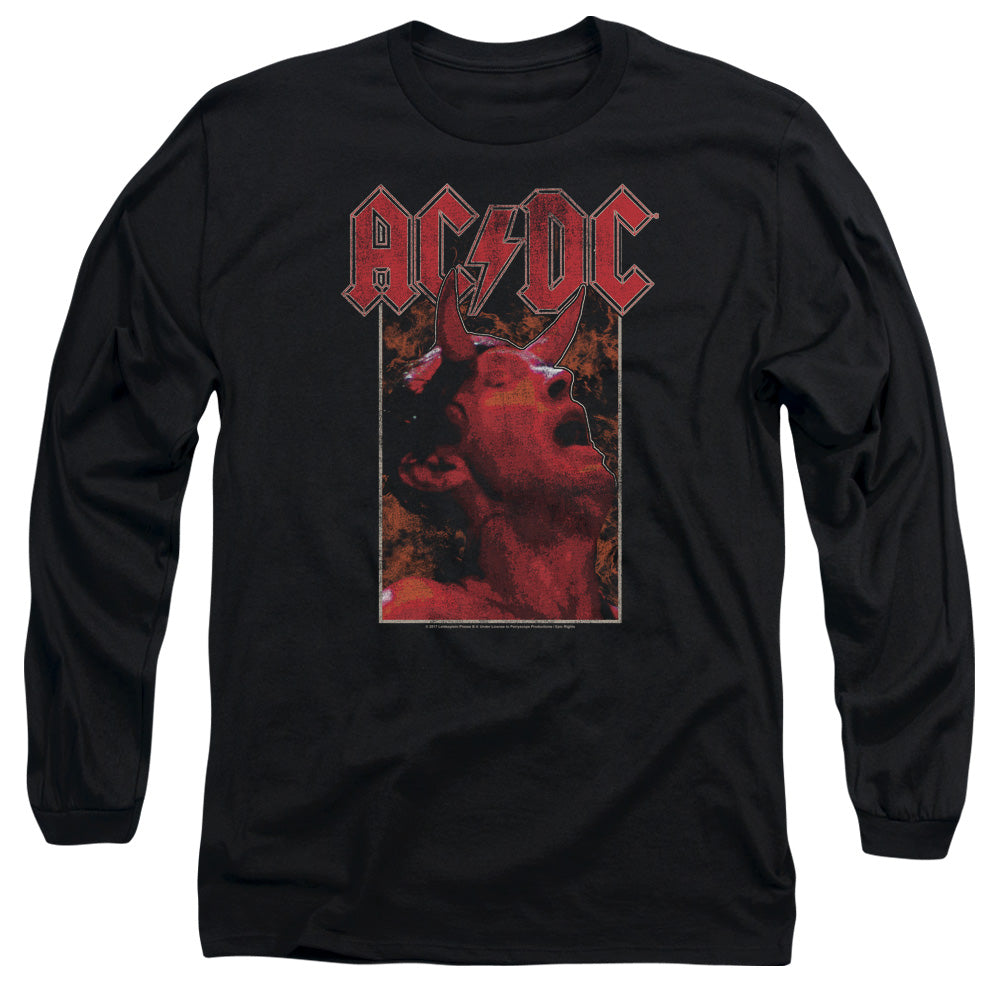 AC/DC Horns Mens Long Sleeve Shirt Black Officially Licensed
