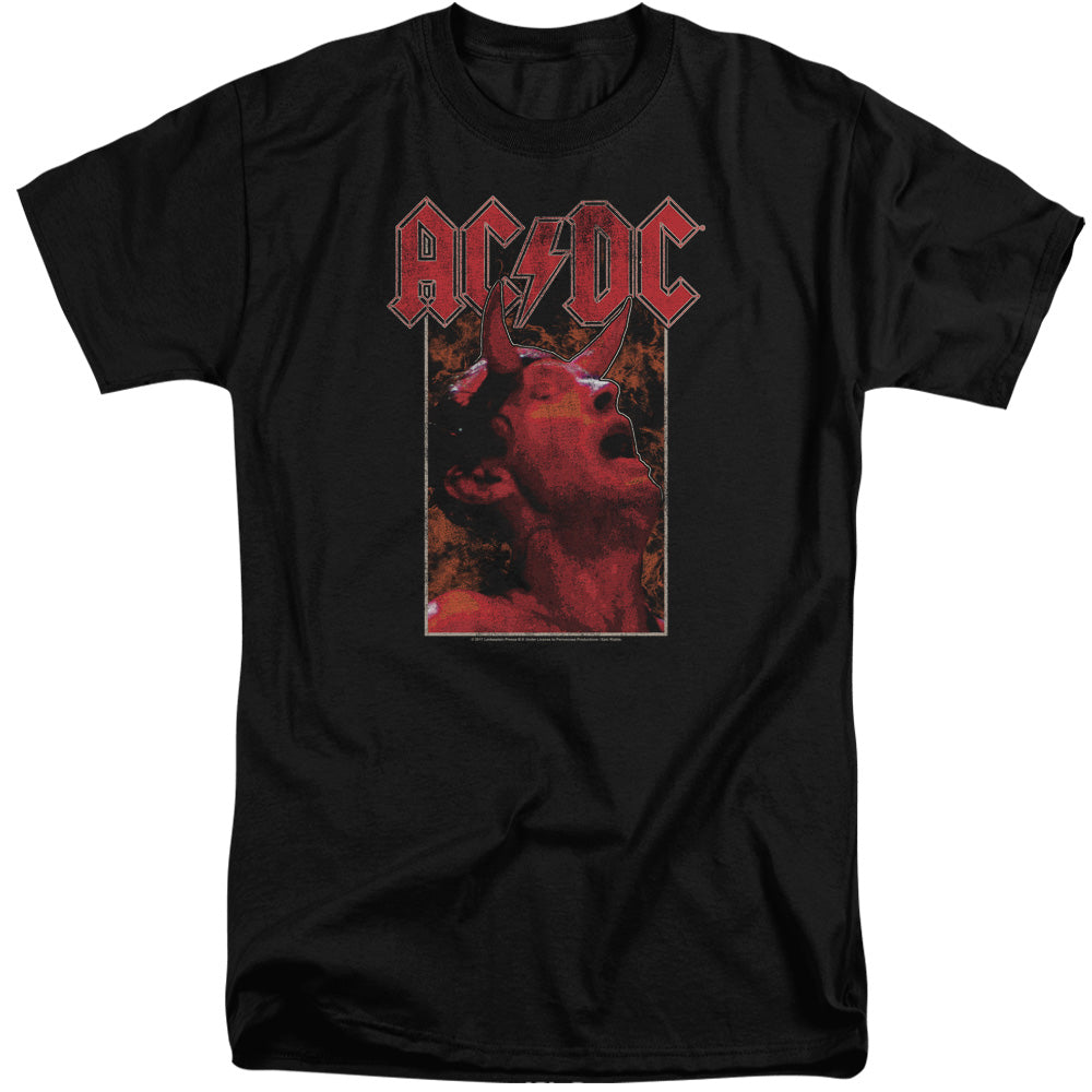 AC/DC Horns Mens Tall T Shirt Black Officially Licensed