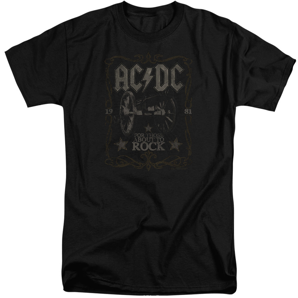 AC/DC Rock Label Mens Tall T Shirt Black Officially Licensed