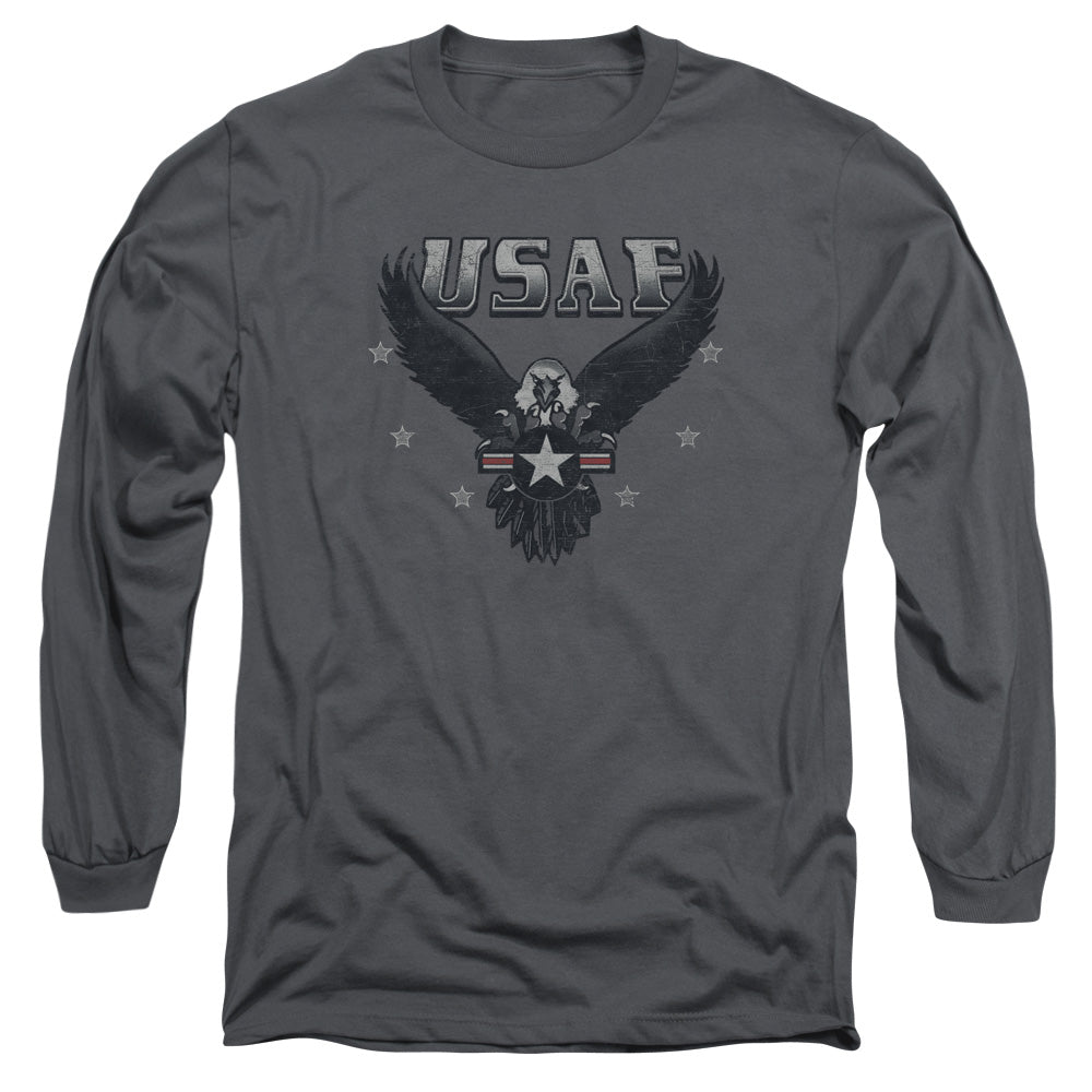 Air Force Incoming Mens Long Sleeve Shirt Charcoal Officially Licensed