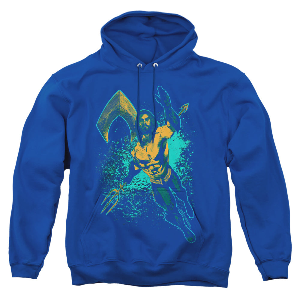 Aquaman Movie Make A Splash Mens Hoodie Navy Officially Licensed