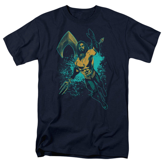 Aquaman Movie Make A Splash Mens T Shirt Navy Officially Licensed