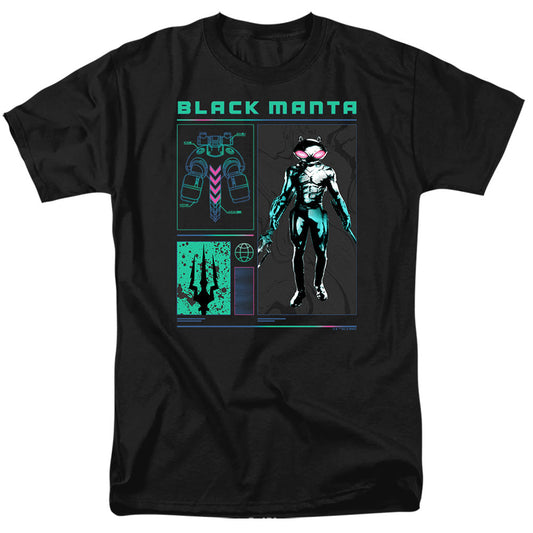 Aquaman And The Lost Kingdom Black Manta Stats Mens T Shirt Black Officially Licensed