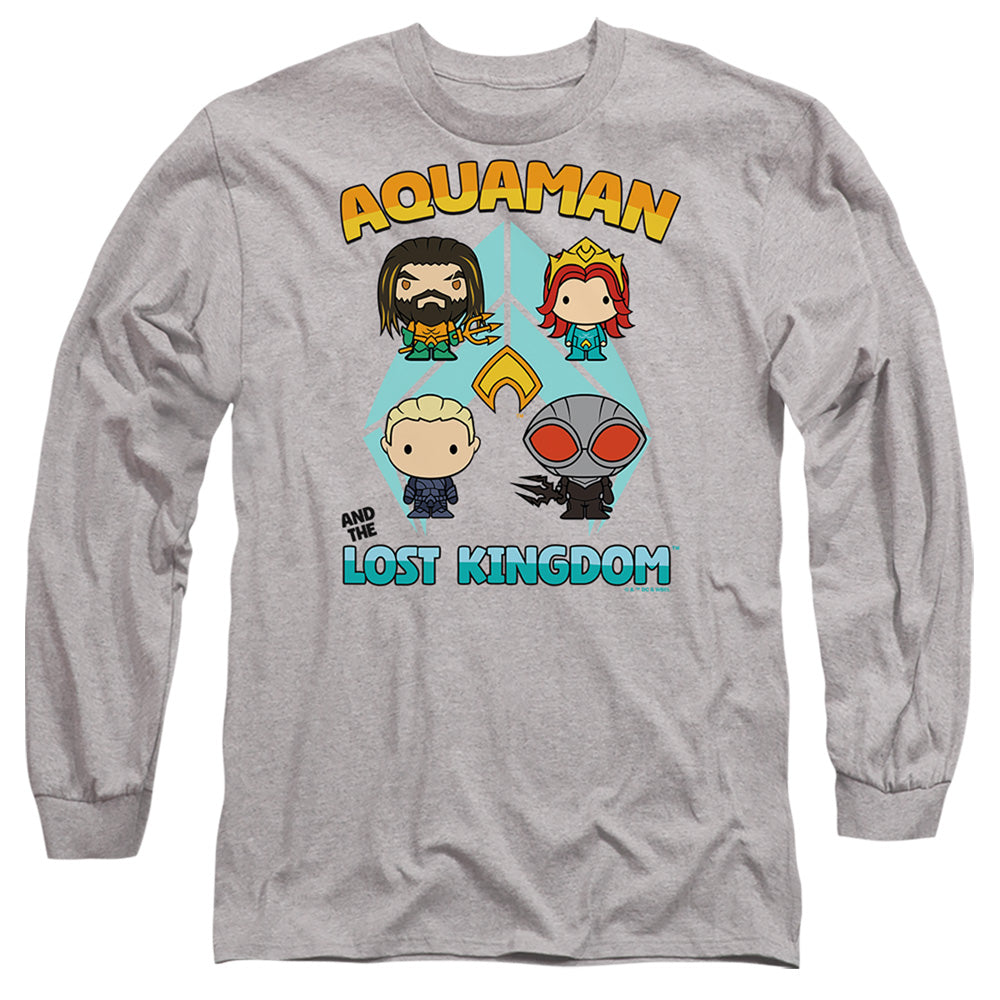Aquaman And The Lost Kingdom Character Lineup Mens Long Sleeve Shirt Athletic Heather Officially Licensed
