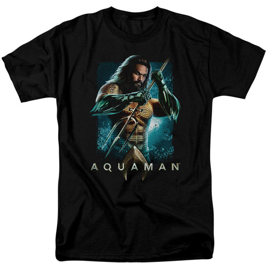 Aquaman Movie Trident Mens T Shirt Black Officially Licensed