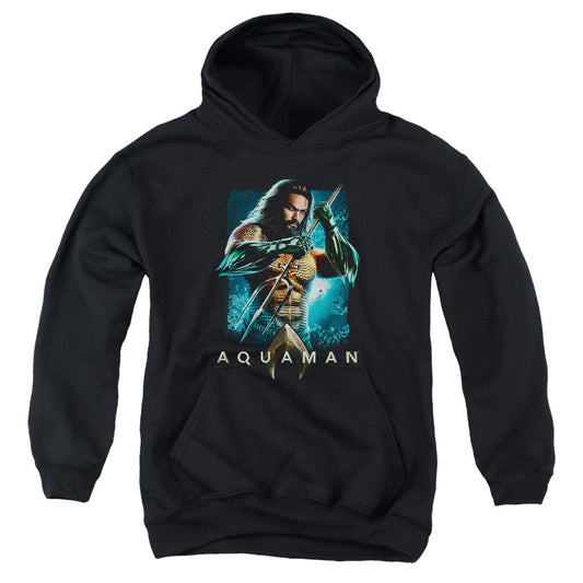 Aquaman Movie Trident Kids Youth Hoodie Black Officially Licensed