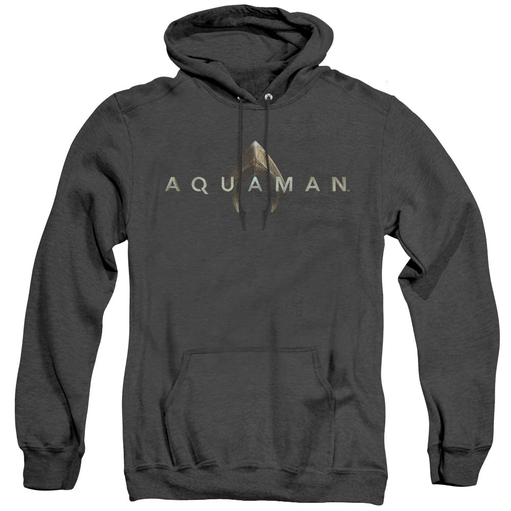 Aquaman Movie Logo Mens Heather Hoodie Black Officially Licensed