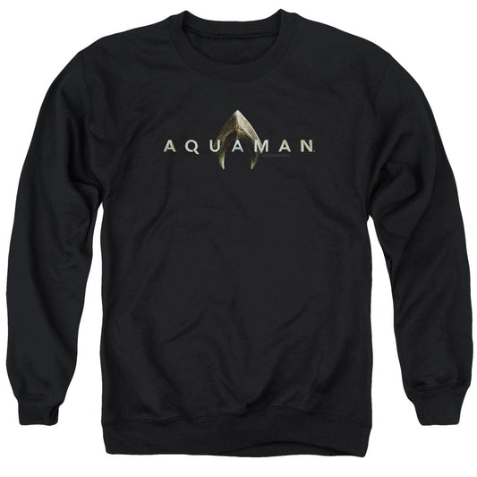 Aquaman Movie Logo Mens Crewneck Sweatshirt Black Officially Licensed
