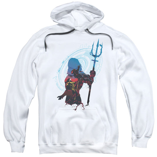 Aquaman Movie Silhouette Mens Hoodie White Officially Licensed