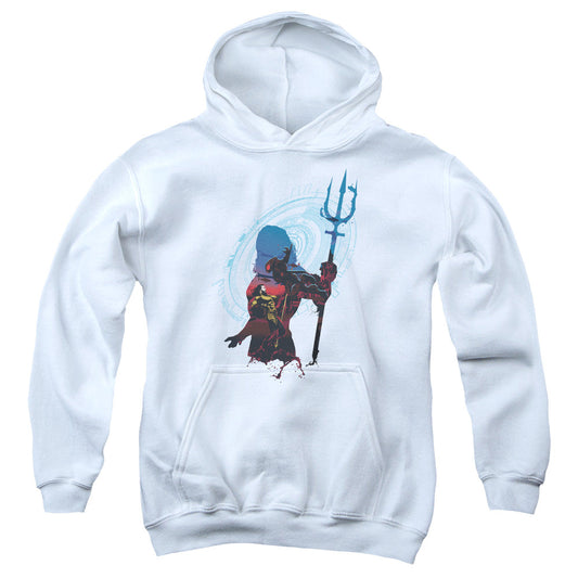Aquaman Movie Silhouette Kids Youth Hoodie White Officially Licensed