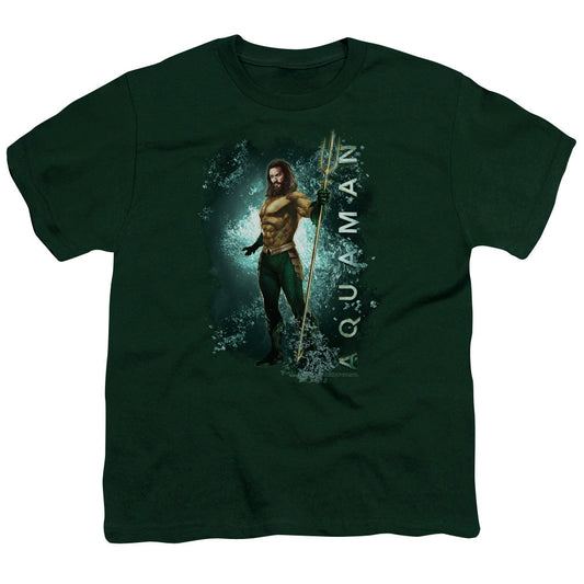 Aquaman Movie Marine Life Kids Youth T Shirt Hunter Green Officially Licensed