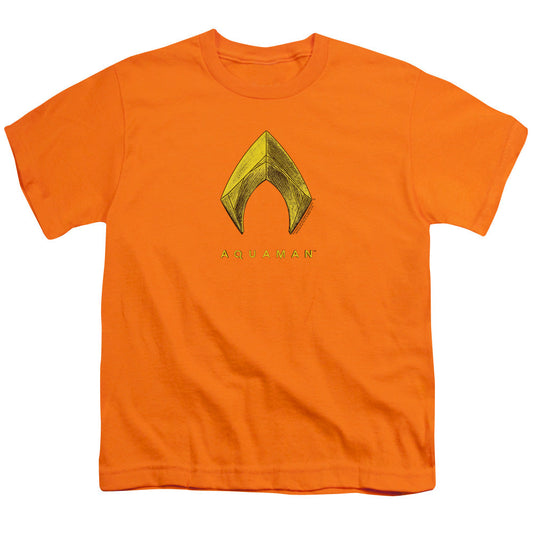 Aquaman Movie Aquaman Logo Kids Youth T Shirt Orange Officially Licensed
