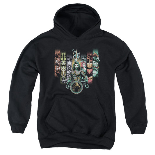 Aquaman Movie Unite The Kingdoms Kids Youth Hoodie Black Officially Licensed
