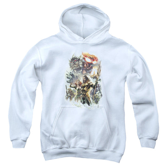 Aquaman Movie King Of Atlantis Kids Youth Hoodie White Officially Licensed