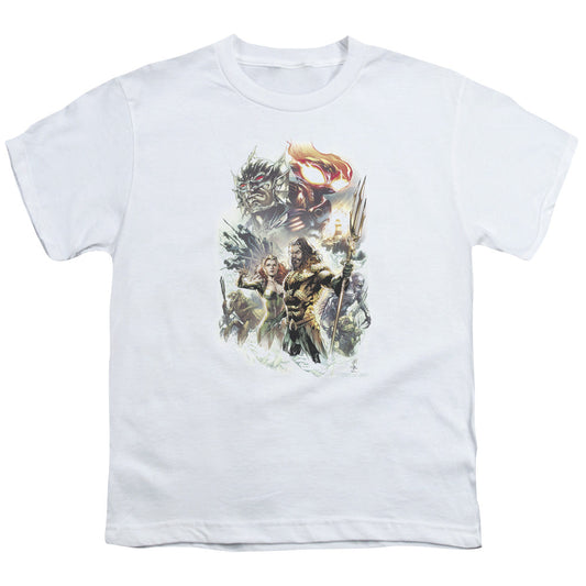 Aquaman Movie King Of Atlantis Kids Youth T Shirt White Officially Licensed